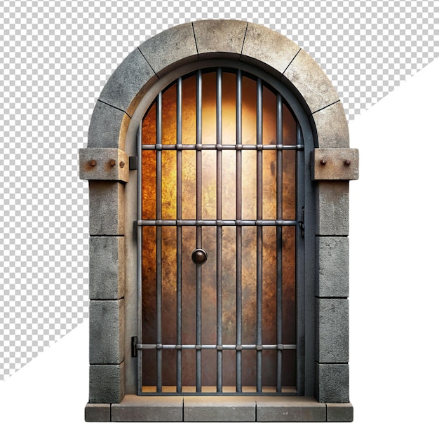 PSD puerta de la cárcel sobre un fondo transparente