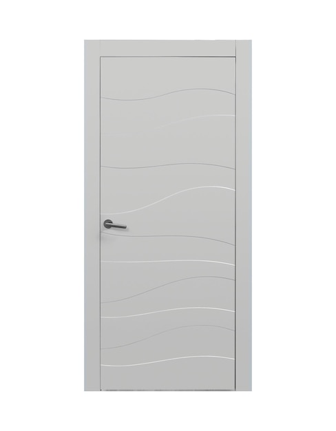 Puerta clásica gris con diseño de onda vista delantera ral 7047