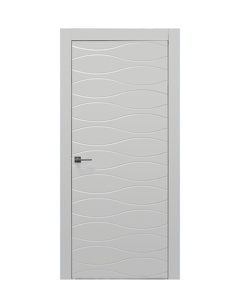 Puerta clásica gris con diseño de onda vista delantera ral 7047