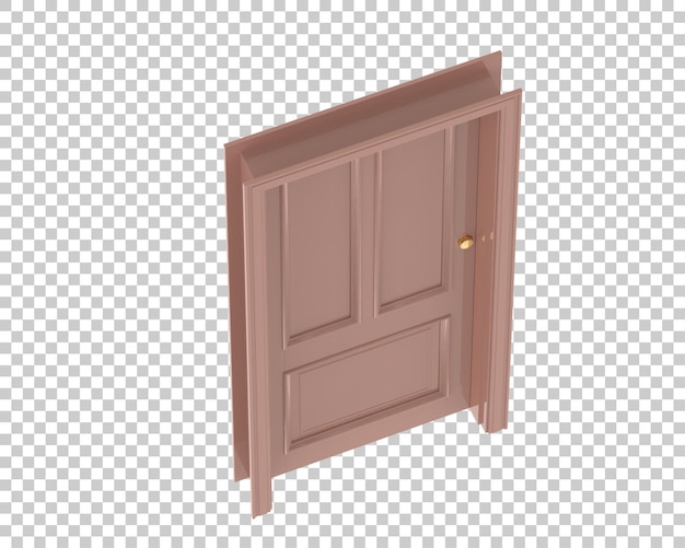 PSD la puerta delantera aislada en el fondo ilustración de renderización 3d