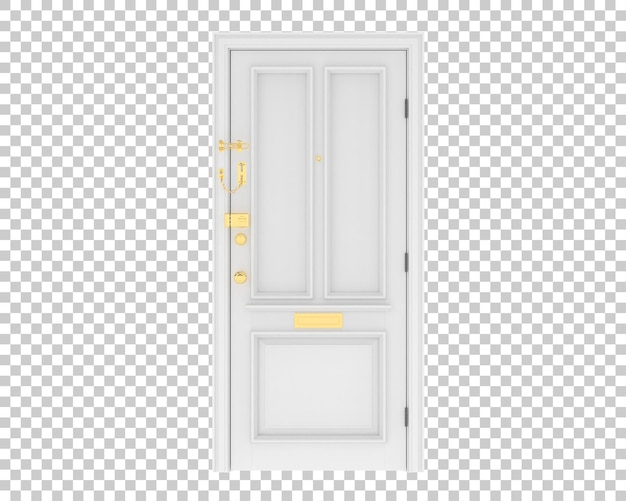 PSD la puerta delantera aislada en el fondo ilustración de renderización 3d