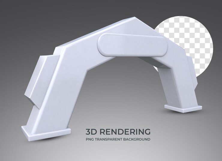 PSD puerta de entrada mockup representación 3d aislado fondo transparente