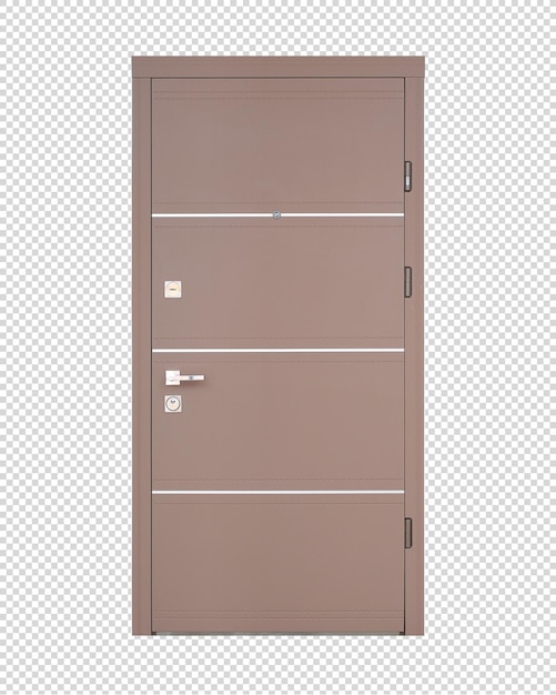 PSD puerta frontal beige mate clásica con decoración de costuras y molduras de aluminio. primer plano.hermosa puerta