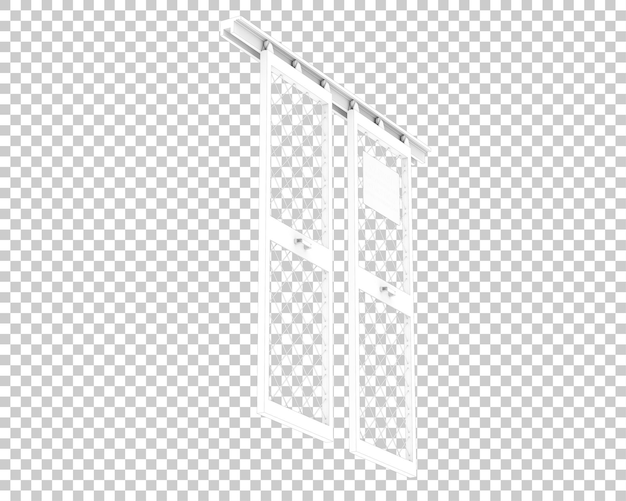 Puerta metálica aislada sobre fondo transparente ilustración de renderizado 3d
