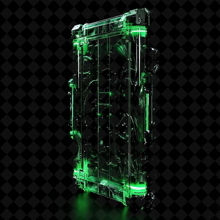 PSD puerta del multiverso con dimensiones paralelas y verde esmeralda r png y2k colección de colores de neón de forma