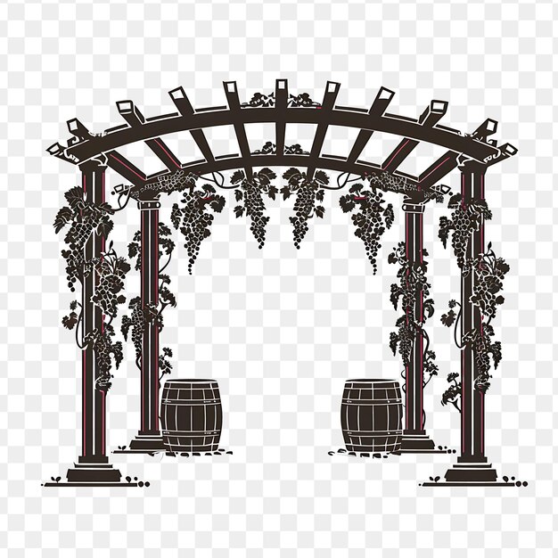 PSD puerta de pérgola con decoraciones de bodas del viñedo la puerta es un diseño concepto creativo ideas gráficas