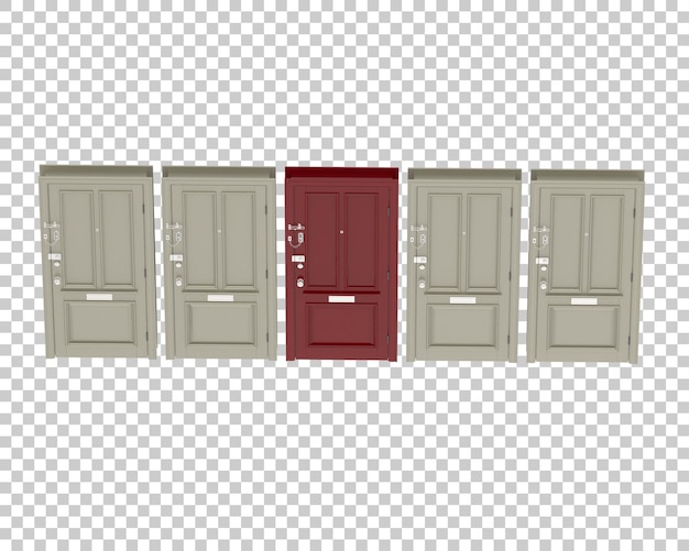 La puerta principal aislada en el fondo Ilustración de renderización 3D