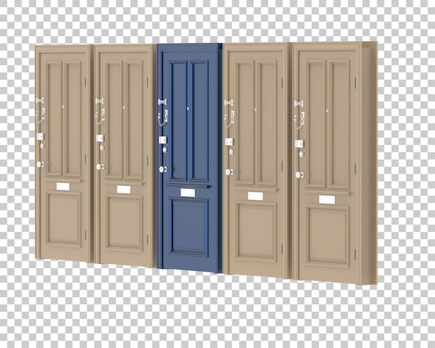 La puerta principal aislada en el fondo Ilustración de renderización 3D