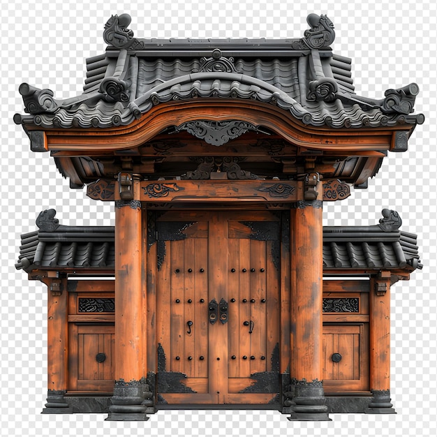 Puerta torii aislada en un fondo transparente puerta del templo chino generativa ai.