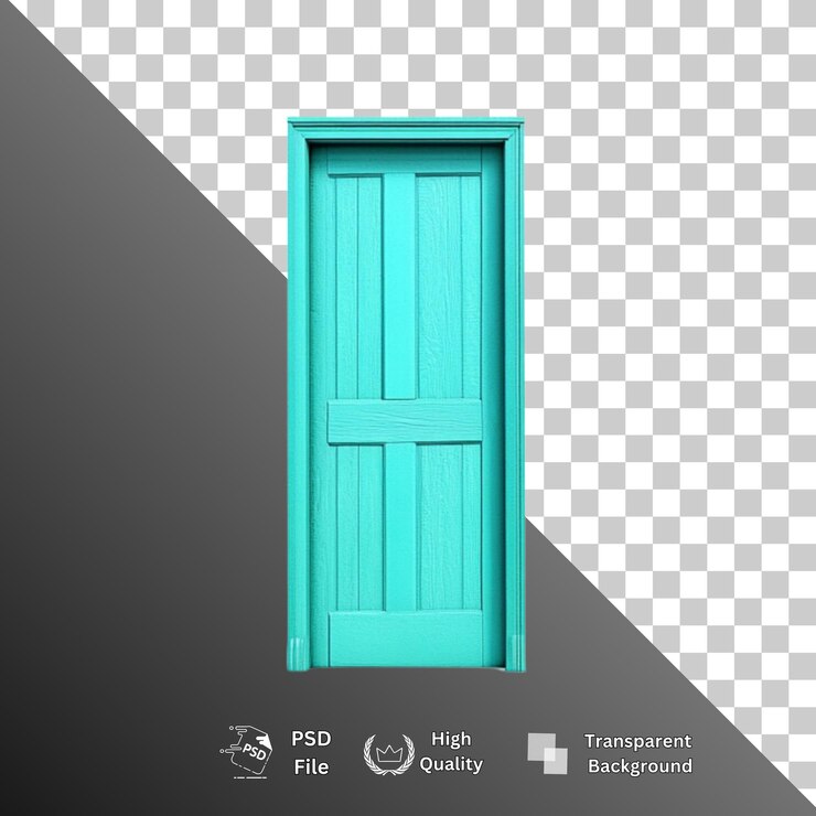 Las puertas aisladas de fondo transparente