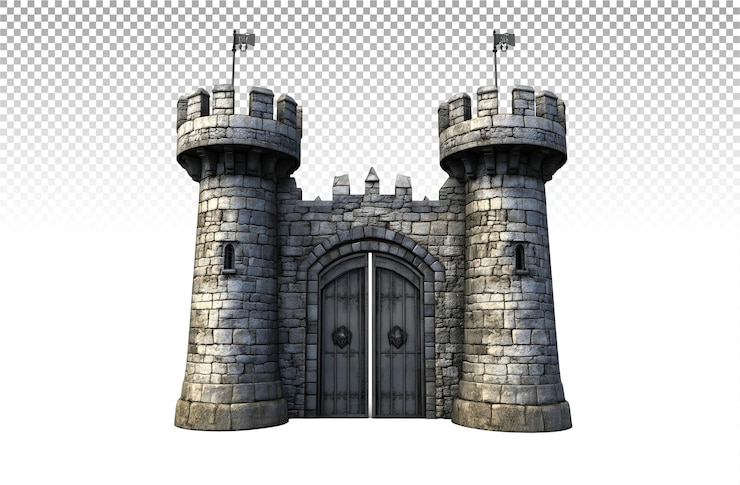 PSD puertas hermosamente diseñadas que dan la bienvenida a una fortaleza