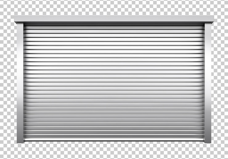 PSD puertas horizontales enrollables aisladas sobre un fondo transparente