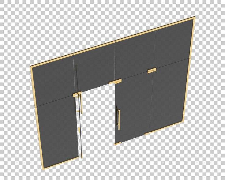 PSD puertas de vidrio aisladas sobre fondo transparente ilustración de renderizado 3d