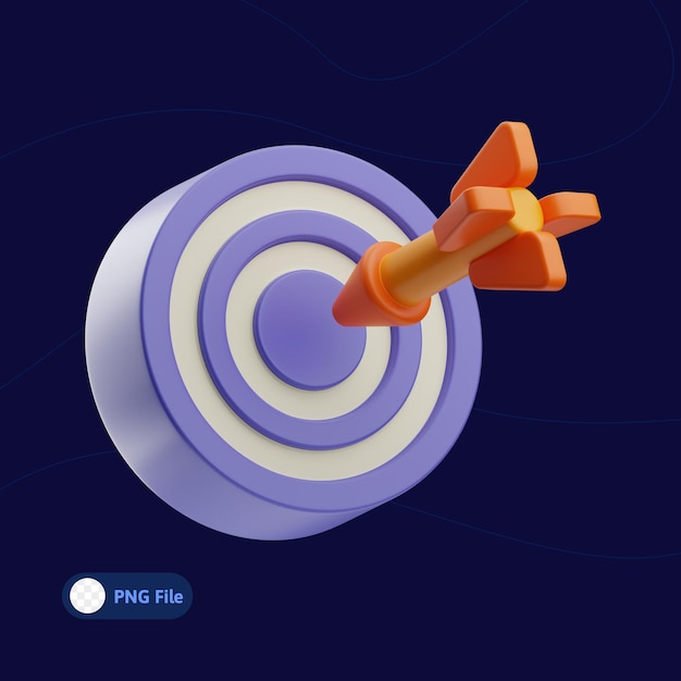 puesta en marcha objetivo ilustración 3d