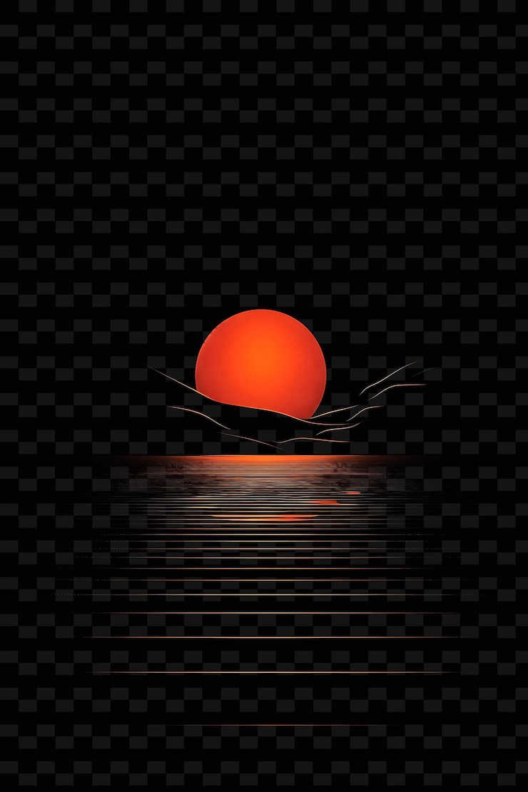 PSD una puesta de sol en el agua