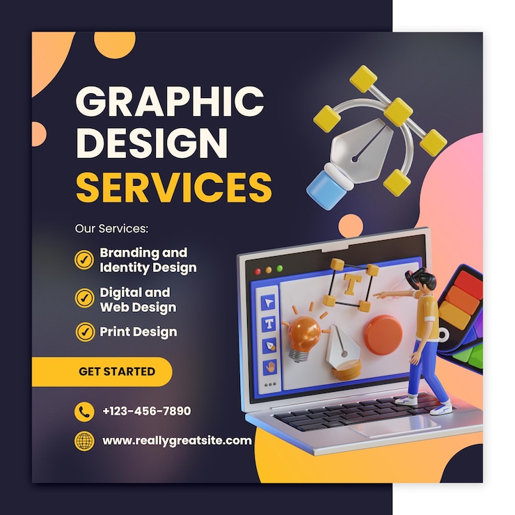 PSD puesto de servicios de diseño gráfico