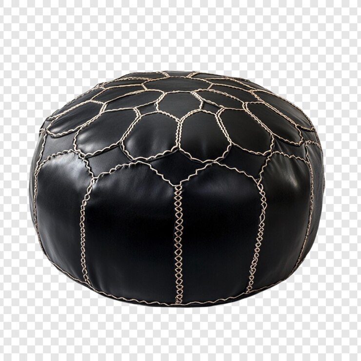 PSD puf de cuero negro otomano decoración elegante para el hogar