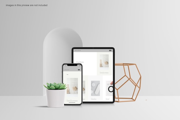 Pulisci tablet e smartphone mockup