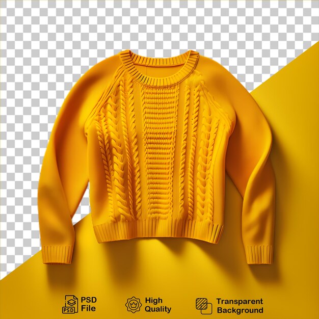 PSD pull à tricot jaune isolé sur un fond transparent inclure un fichier png