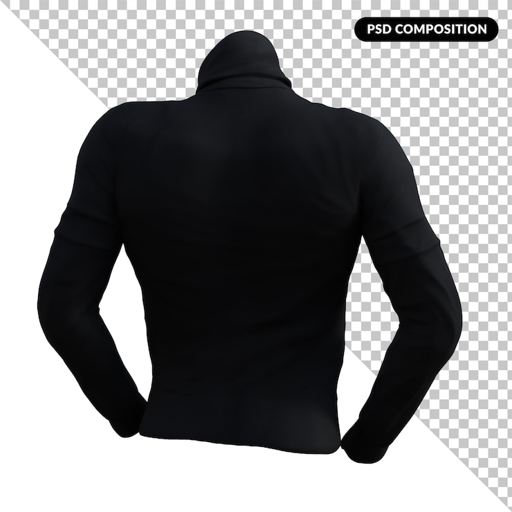 PSD pullover com pescoço de tartaruga isolado 3d