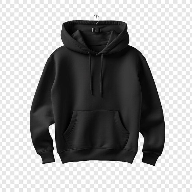 PSD pullover negro aislado sobre un fondo transparente