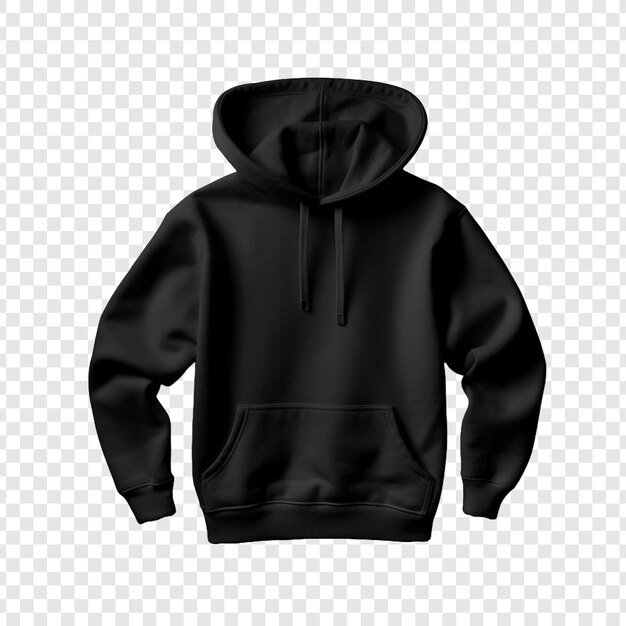 PSD pullover preto isolado em fundo transparente