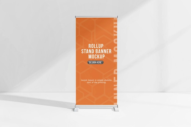 Pullup banner stand mockup (modelo de suporte de bandeira para puxar)