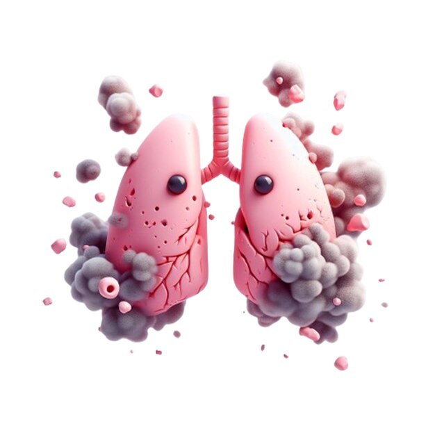 PSD pulmones afectados por el humo3d psd