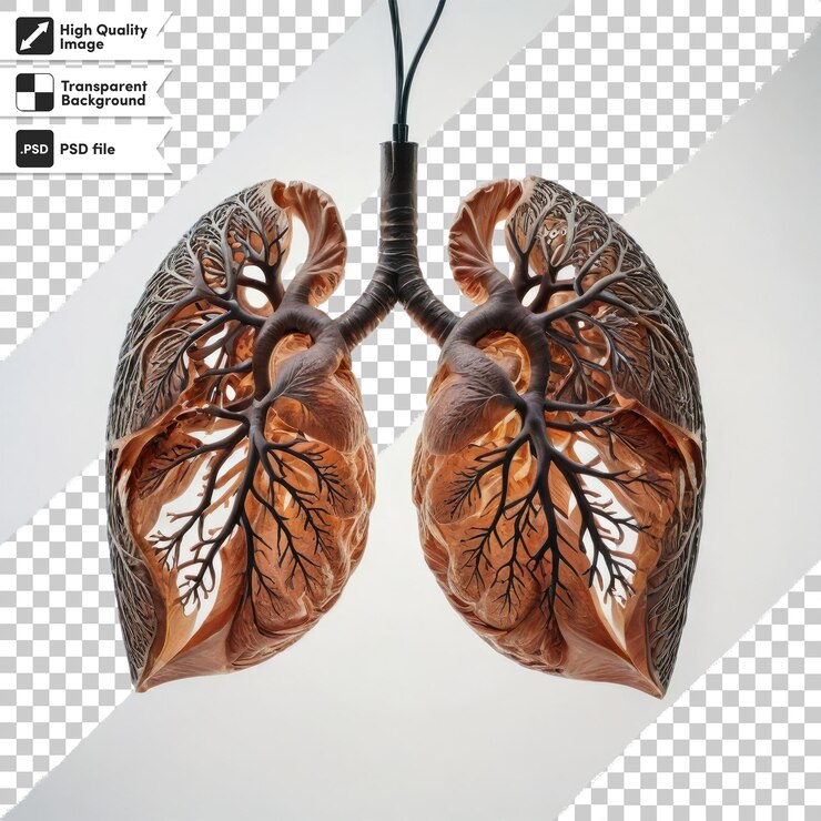 PSD pulmones humanos psd en fondo transparente con capa de máscara editable