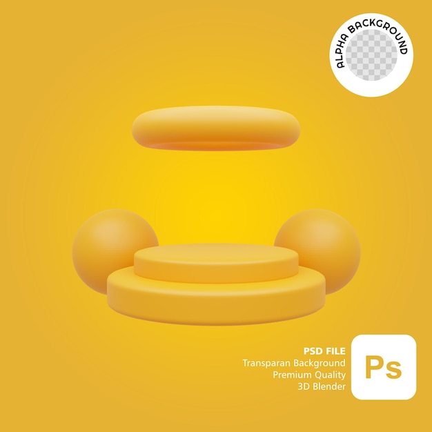 Púlpito de illustratiom 3d con color amarillo completo