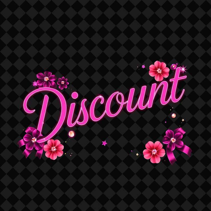 PSD pulsación de descuento texto transiciones entre neon magenta y fuchsia adornado con una intensidad sorprendente