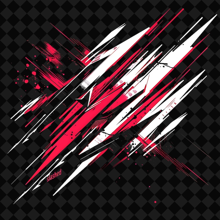 PSD pulsando neon slashes de texto cortado con neon rojo y whi png y2k inspirado decorativo de neon
