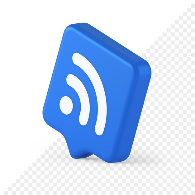 Pulsante di accesso Wi-Fi disponibile segnale di connessione internet wireless icona a fumetto realistica 3d