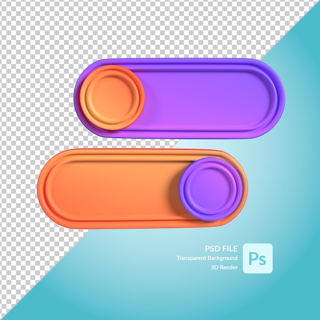 pulsante on off rendering dell'illustrazione 3d