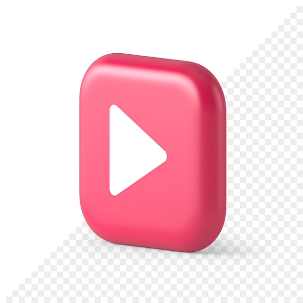 Pulsante Riproduci triangolo freccia destra lettore di contenuti multimediali web app design 3d icona isometrica realistica
