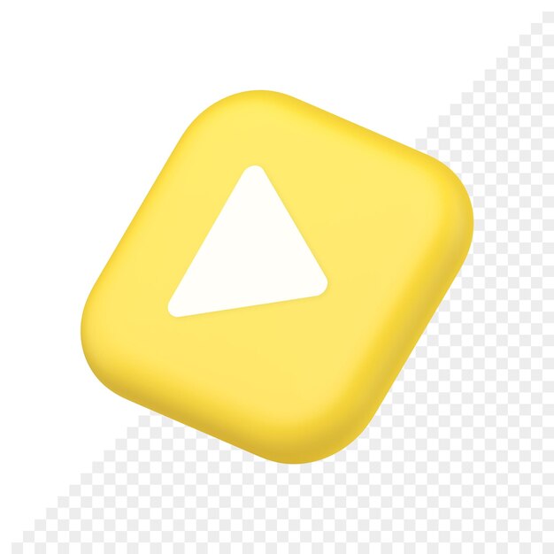 Pulsante Riproduci triangolo freccia destra lettore di contenuti multimediali web app design simbolo sito web icona rendering 3d