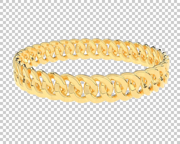 PSD pulsera de oro aislada en la ilustración de renderizado 3d de fondo