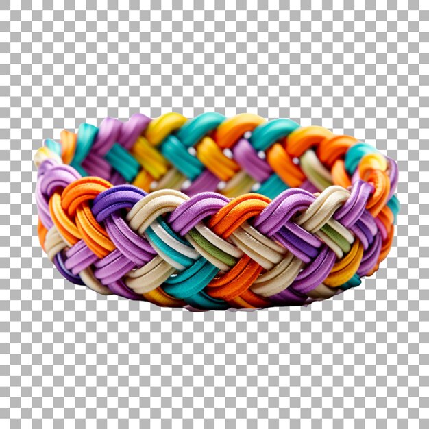 Pulseras de colores sobre un fondo transparente