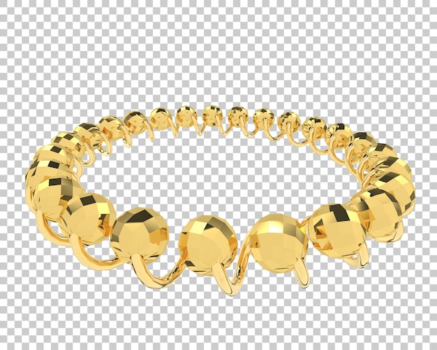 Pulseras de oro aisladas en el fondo Ilustración de renderización 3D