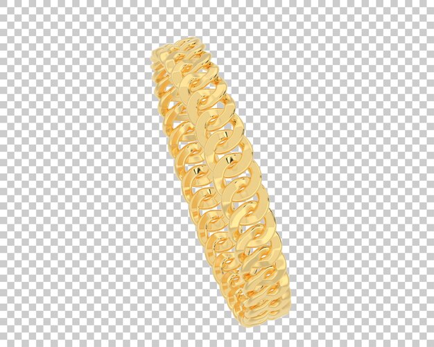 Pulseras de oro aisladas en el fondo Ilustración de renderización 3D