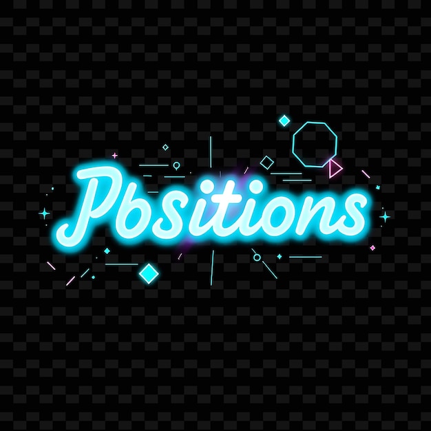 Pulsierende Arbeitspositionen Text in einem Gradienten von Neon-geladenen Cyan- und Teal-geometrischen Mustern und