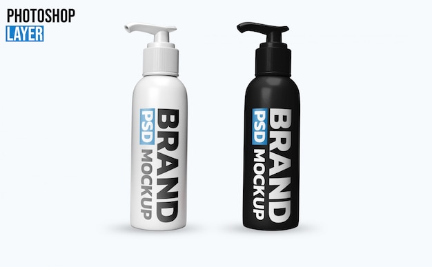 Pump gel bottle mockup design