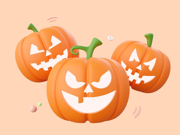 Pumpkin Jack O Lanterne éléments Thématiques D'halloween Illustration En 3d