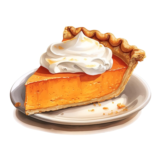 PSD pumpkin pie foods illustration aquarell-stil ki generiert