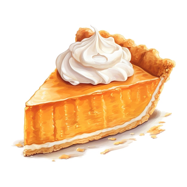Pumpkin Pie Foods Illustrazione Acquerello Stile AI generato