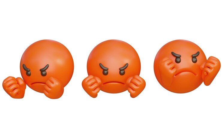 PSD punho cerrado expressão muito zangada emoji ícone 3d