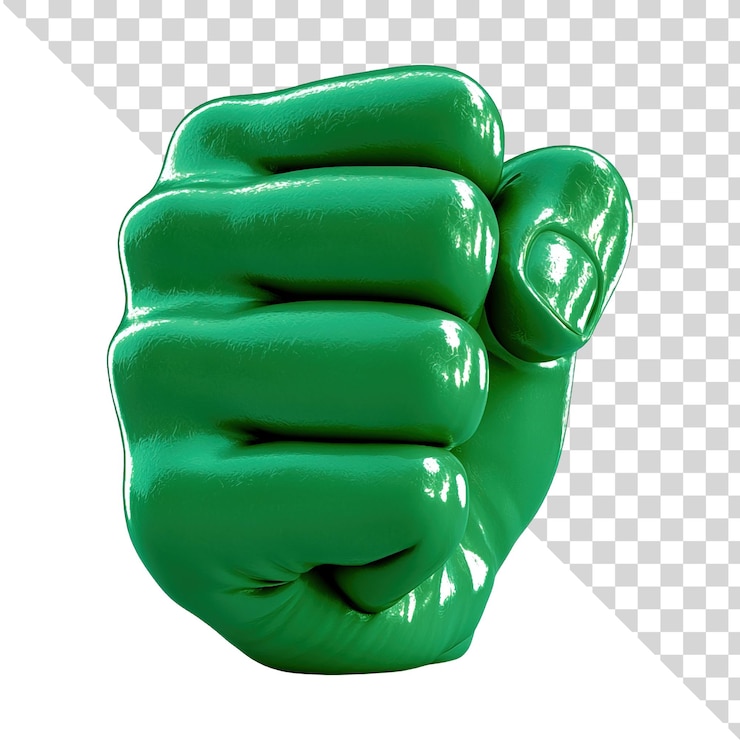 PSD punho verde em renderização 3d