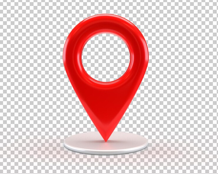 PSD puntatore della mappa 3d con perno rosso di posizione