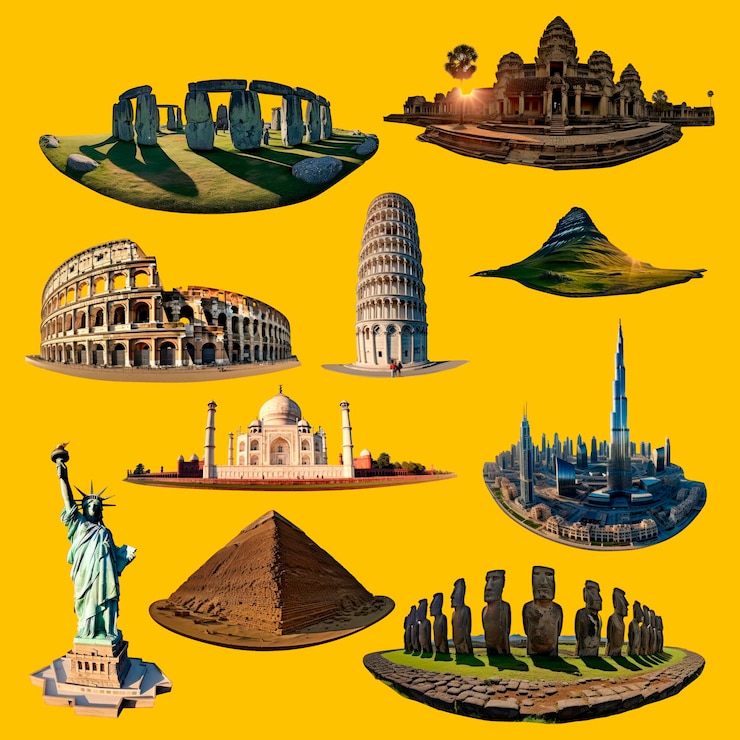 PSD punti di riferimento iconici in tutto il mondo
