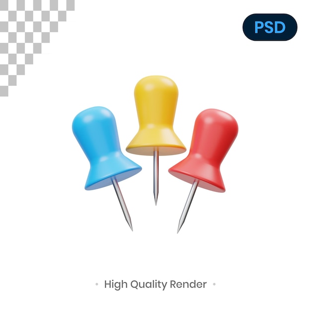 Puntina a pressione Icona 3D Premium Psd